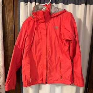 North face light rain jacket worn